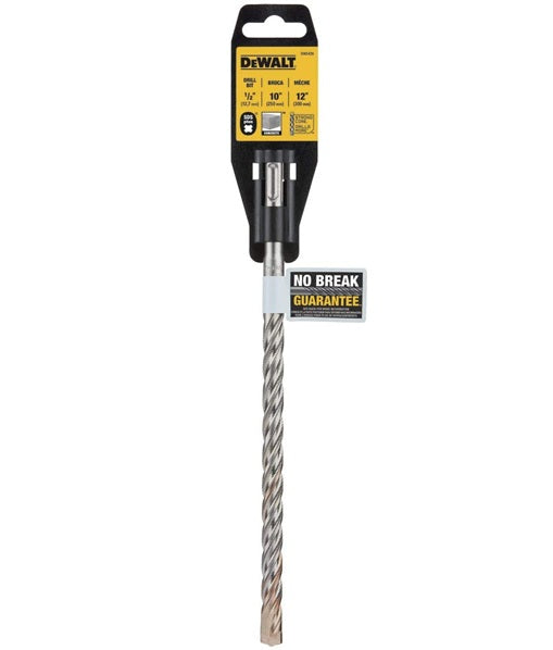 DeWALT DW5439 Hammer Drill Bit, 1/2 in Dia, 12 in OAL, Helix Flute, 4-Flute, 1/2 in Dia Shank, SDS Plus Shank