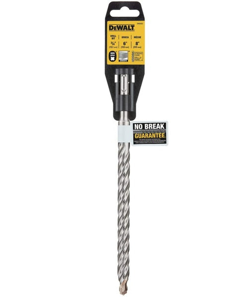 DeWALT DW5453 Hammer Drill Bit, 3/4 in Dia, 8 in OAL, Helix Flute, 4-Flute, 25/64 in Dia Shank, SDS Plus Shank