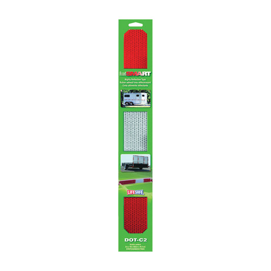 Incom RE3986 Reflective Tape, 18 in L, 2 in W, Red/Silver