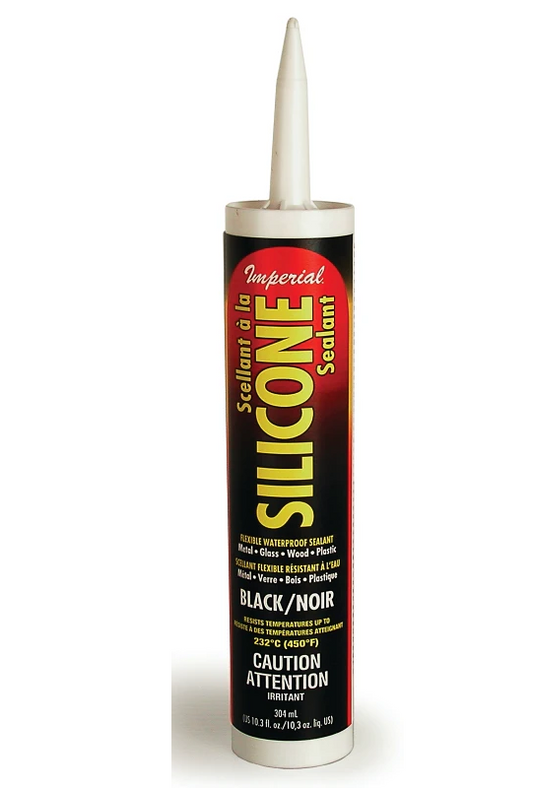 Imperial KK0202 Silicone Sealant, Paste, Black, 10.3 oz Cartridge