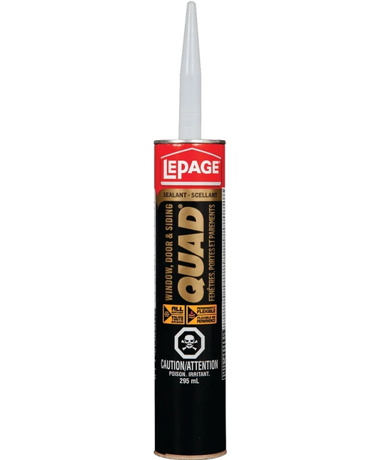 LePage Quad 1637337 Sealant, Tan Brown, 7 to 14 days Curing, -7 to 38 deg C, 295 mL Cartridge