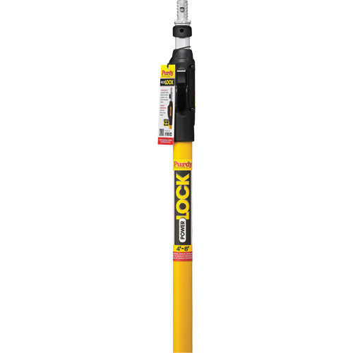 Purdy POWER LOCK 140855648 Extension Pole, 1-5/16 in Dia, 4 to 8 ft L, Aluminum/Fiberglass, Rubber Handle