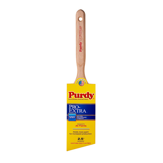 Purdy Pro-Extra Glide 144152725 Angular Trim Brush, 2-1/2 in W, 3-3/16 in L Bristle, Nylon/Polyester Bristle