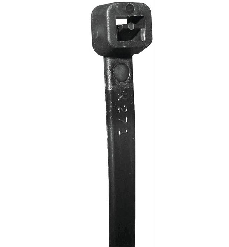 Tradeselect CTS11WP100 Cable Tie, 2.76 in Max Bundle Dia, Nylon, Black