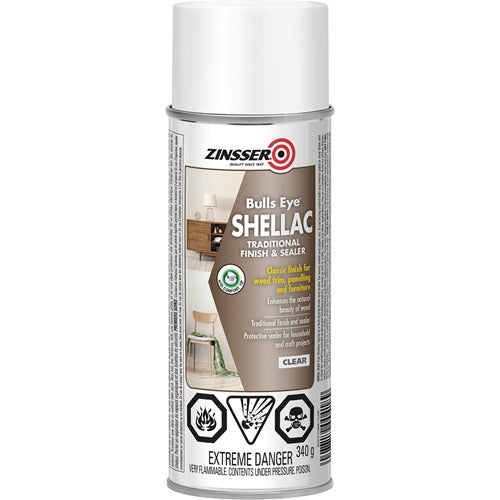 Zinsser Z00418 Shellac, Clear, Liquid, 340 g, Aerosol Can