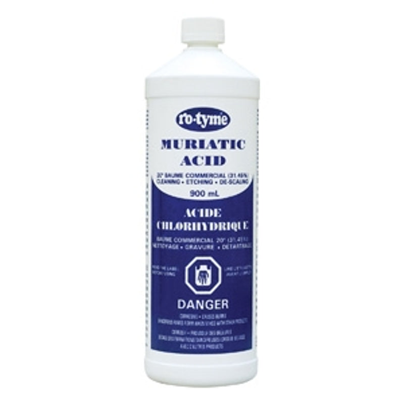 Ro-tyme 77617 Muriatic Acid, 900 mL Aerosol Can, Liquid, Pungent, Straw Yellow