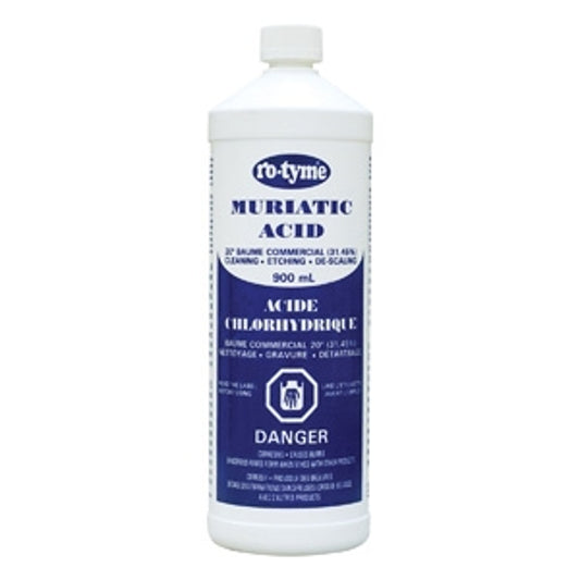 Ro-tyme 77617 Muriatic Acid, 900 mL Aerosol Can, Liquid, Pungent, Straw Yellow
