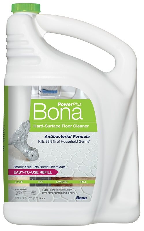 Bona PowerPlus WM851018001 Anti-Bacterial Floor Cleaner Refill, 128 oz, Liquid, Floral