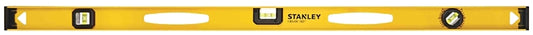 Stanley 42-328 I-Beam Level, 48 in L, 3-Vial, 2-Hang Hole, Non-Magnetic, Aluminum, Black/Yellow