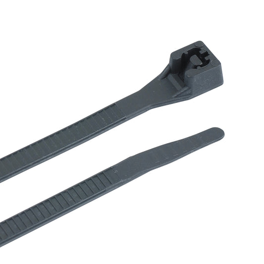 GB 46-308UVB Cable Tie, Double-Lock Locking, 6/6 Nylon, Black