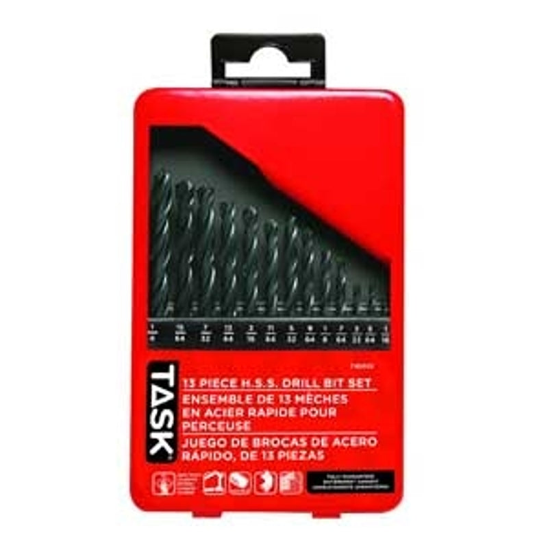 Task T40013 Drill Bit Set, 13-Piece, HSS