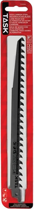 Task T23264 Reciprocating Saw Blade, 9 in L, 3 TPI