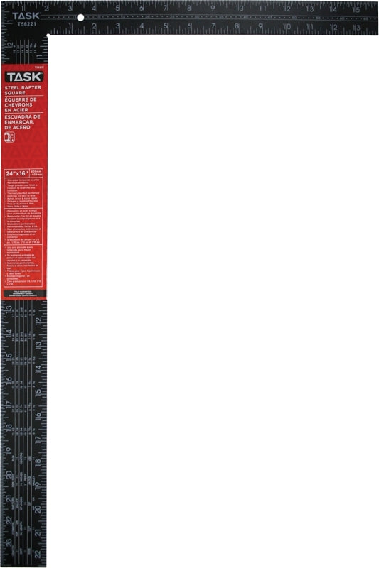 Task T58221 Rafter Square, 8ths, 10ths, 12ths and 16ths Graduation, Steel, Powder-Coated