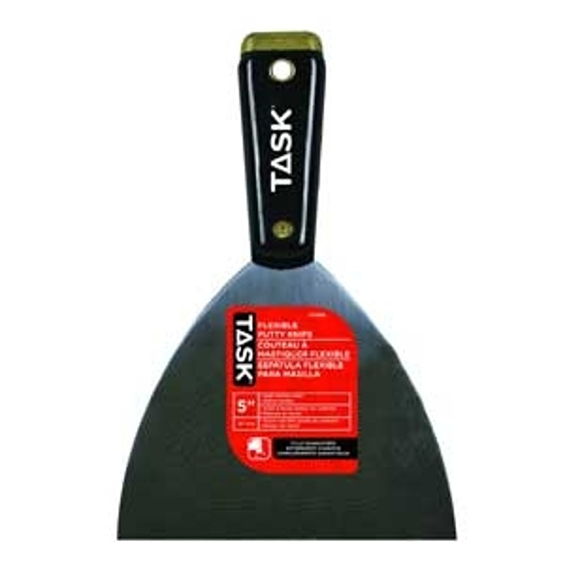 Task T37924 Flexible Putty Knife with Hammer Cap, 4 in W Blade, HCS Blade, Nylon Handle