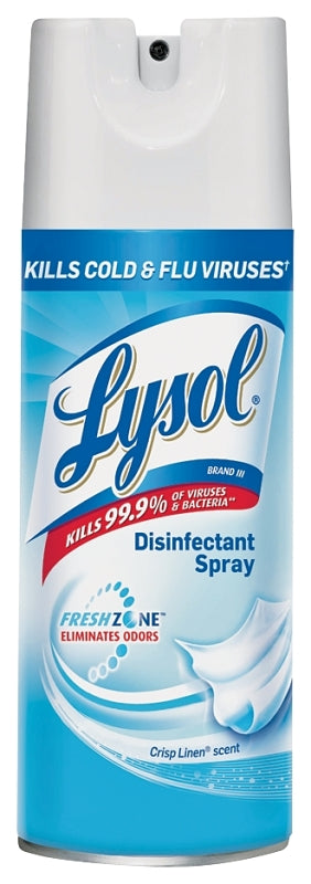 Lysol 34052-ERL Disinfectant Spray, 350 g, Liquid, Crisp Linen, Clear