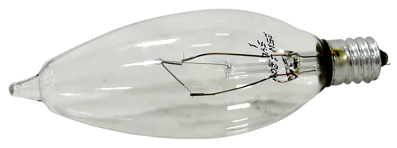 Sylvania 13647 Incandescent Lamp, 25 W, B10 Lamp, Candelabra Lamp Base, 207 Lumens, 2850 K Color Temp