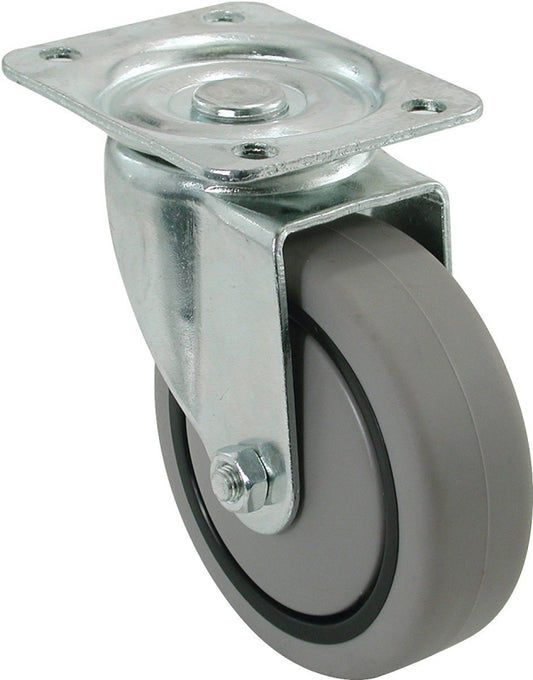 Shepherd Hardware 3731 Swivel Wheel Caster, 3 in Dia Wheel, 180 lb Load, Thermoplastic Rubber, Gray