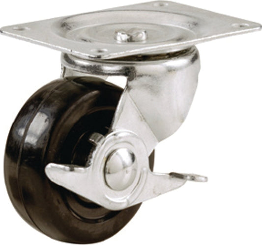 Shepherd Hardware 9510 Swivel Caster, 2-1/2 in Dia Wheel, 1-1/8 in W Wheel, Rubber Wheel, 100 lb