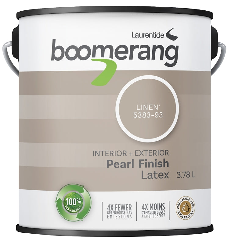 boomerang 5383-93L19 Latex Paint, Pearl, Linen, 3.78 L