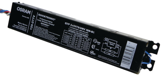 Sylvania Quicktronic Professional Series 49598 Fluorescent Ballast, 120/277 V, 112 W, 2-Lamp