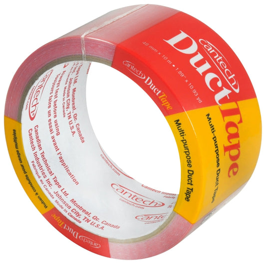 Cantech 393 Series 393-02 Duct Tape, 10 m L, 48 mm W, Polyethylene Backing, Red