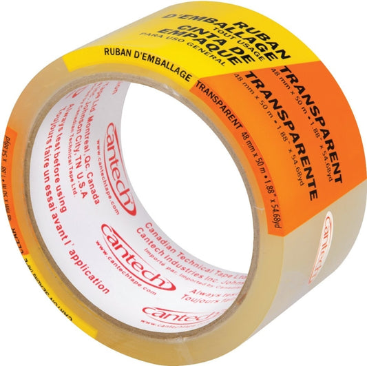 Cantech 34300 Packaging Tape, 50 m L, 48 mm W, Clear