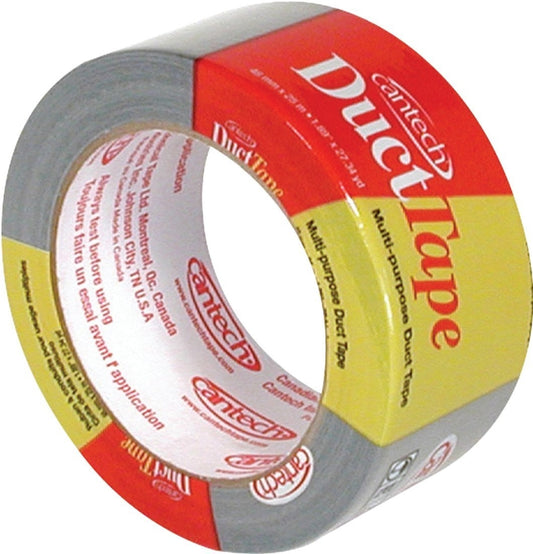 Cantech 394 Series 394-21 Duct Tape, 25 m L, 48 mm W, Polyethylene Backing, Gray