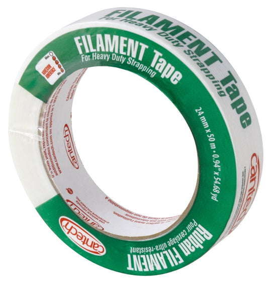 Cantech 379-24 Filament Tape, 50 m L, 24 mm W, Clear