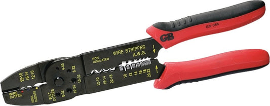 GB GS-366 Wire Stripper, 10 to 22 AWG Wire, 8 to 20 AWG Solid, 10 to 22 AWG Stranded Stripping, 9-1/4 in OAL