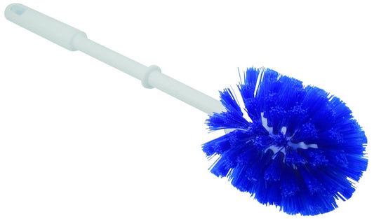 Quickie 304 Toilet Bowl Brush, Poly Fiber Bristle, Blue/White Bristle, White Handle