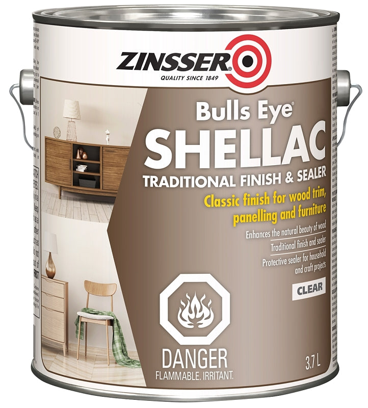 Zinsser Z00211 Shellac, Clear, Liquid, 3.7 L, Can – Haliburton Lumber