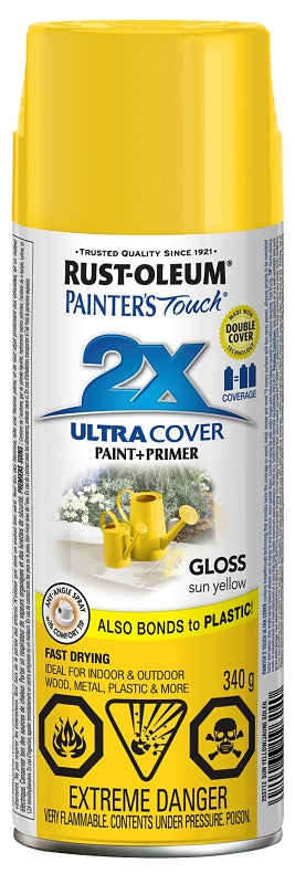 Rust-Oleum 253712 Spray Paint, Gloss, Sun Yellow, 340 g, Can