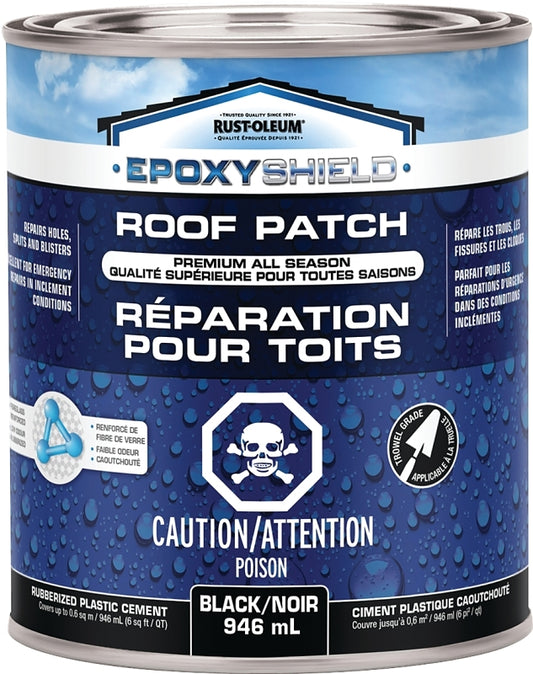 Rust-Oleum 277433 Roof Patch, Black, Liquid, 946 mL