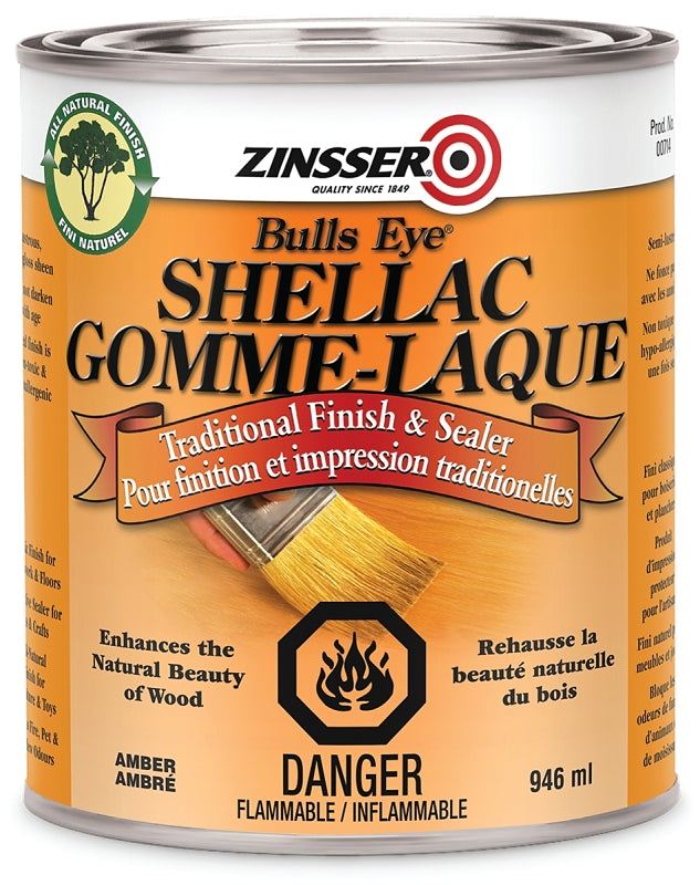 Zinsser Z00714 Shellac, Amber, Liquid, 946 mL, Can – Haliburton Lumber