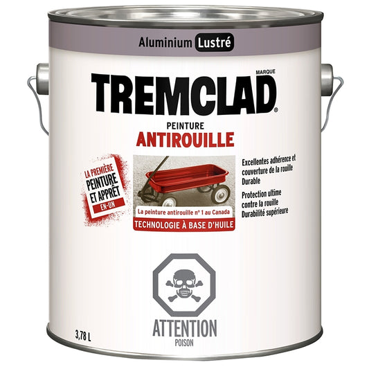 Tremclad 27006X155 Rust Preventative Paint, Oil, Gloss, Aluminum, 3.78 L, Can