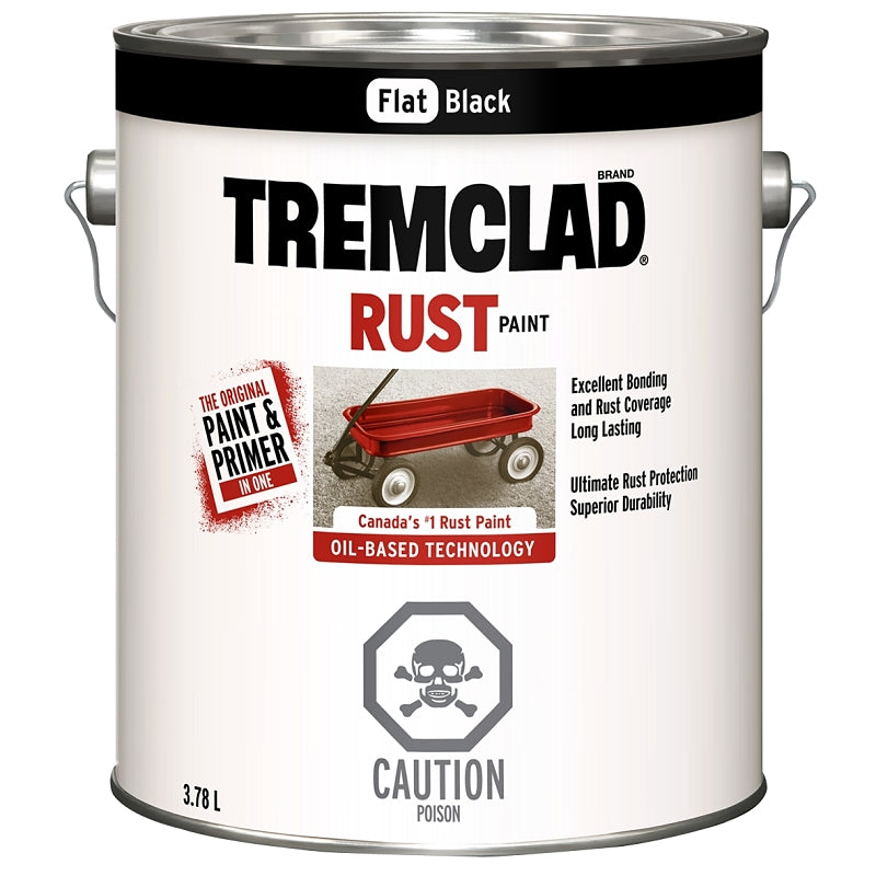 Tremclad 27048X155 Rust Preventative Paint, Oil, Flat, Black, 3.78 L, Can