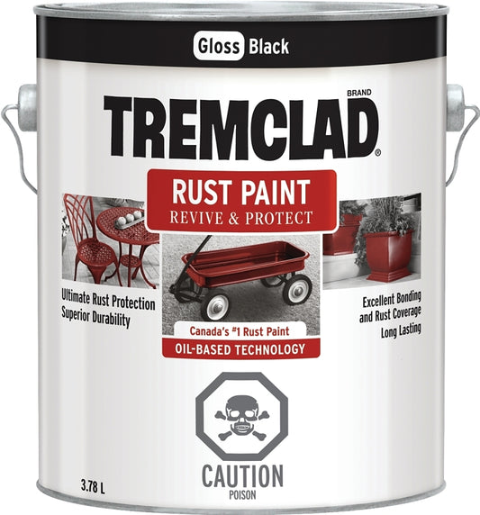 Tremclad 27026X155 Rust Preventative Paint, Oil, Gloss, Black, 3.78 L, Can