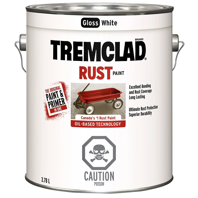 Tremclad 27025X155 Rust Preventative Paint, Oil, Gloss, White, 3.78 L, Can