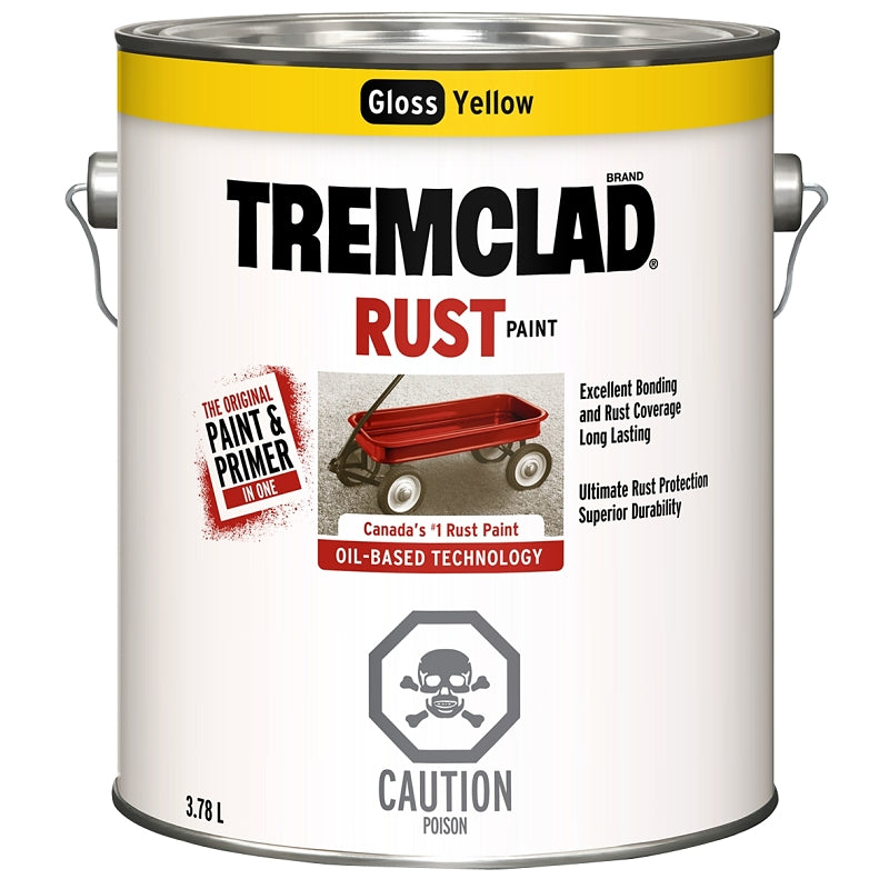 Tremclad 27097X155 Rust Preventative Paint, Oil, Gloss, Yellow, 3.78 L, Can