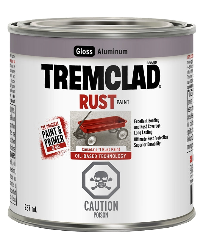 Tremclad 27006X125 Rust Preventative Paint, Oil, Gloss, Aluminum, 237 mL, Can