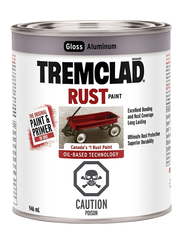 Tremclad 254904 Rust Preventative Paint, Oil, Semi-Gloss, Aluminum, 946 mL, Can