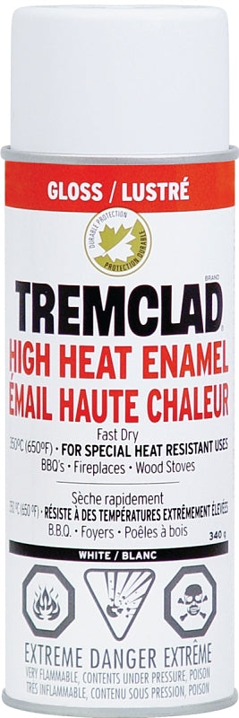 Tremclad 29304522 High Heat Spray Paint, Gloss, White, 340 g, Can