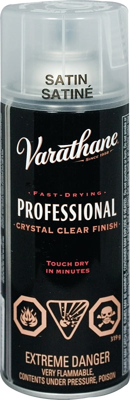 Varathane Y110081 Finish, Satin, Clear, Liquid, 340 g, Aerosol Can