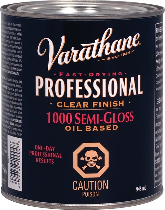 Varathane Y100041 Finish, Semi-Gloss, Clear, Liquid, 946 mL, Aerosol Can