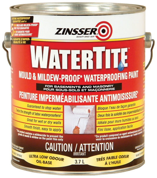 Zinsser Z05011 Waterproofing Paint, Liquid, White, 3.7 L