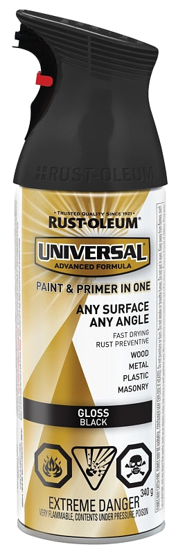 Rust-Oleum 246432 Enamel Spray Paint, Gloss, Black, 340 g, Can