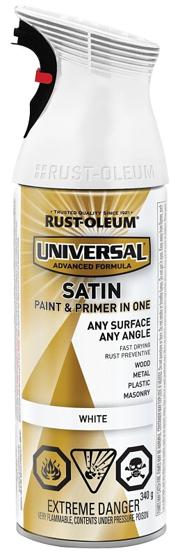 Rust-Oleum 246436 Enamel Spray Paint, Satin, White, 340 g, Can