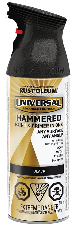 Rust-Oleum 246443 Hammered Spray Paint, Hammered Gloss, Black, 340 g, Can