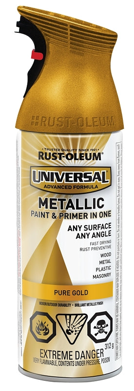 Rust-Oleum 246447 Metallic Spray Paint, Metallic, Pure Gold, 312 g, Can