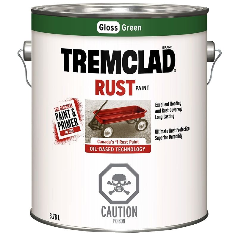 Tremclad 27029X155 Rust Preventative Paint, Oil, Gloss, Green, 3.78 L, Can